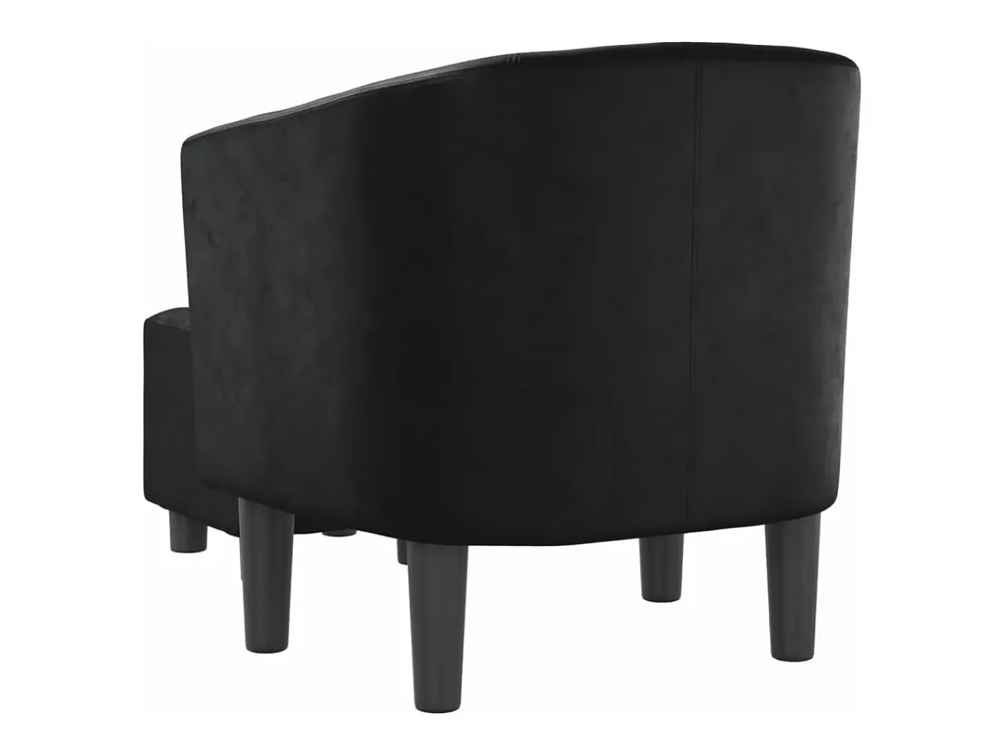Sillón con taburete cuero sintético negro