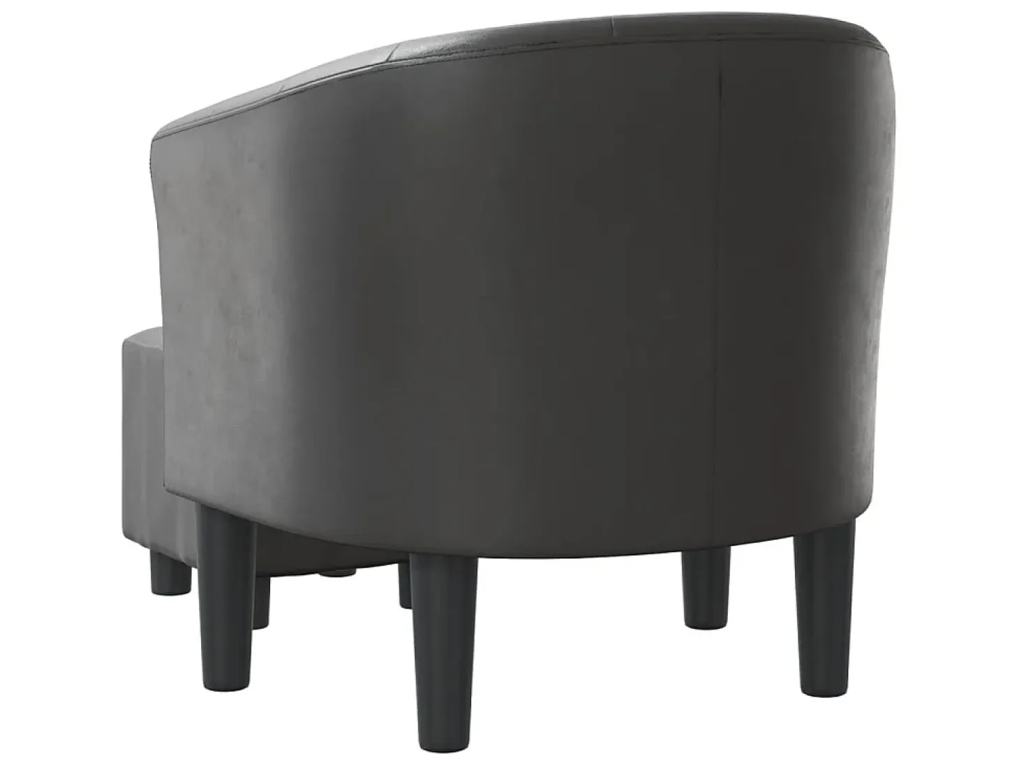 Sillón con taburete cuero sintético gris ES46698