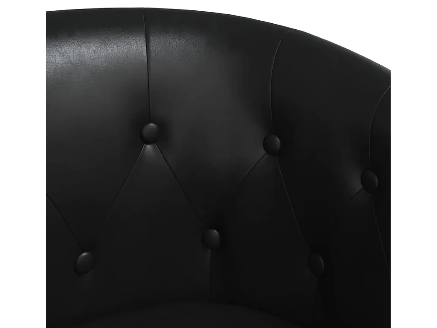 Sillón con taburete cuero sintético negro