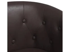 Sillón con taburete cuero sintético marrón
