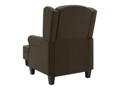 Sillón con taburete reposapiés de tela marrón