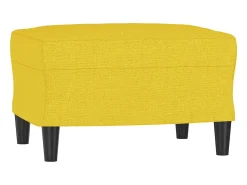 Sillón con taburete tela amarillo claro 60 cm