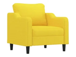 Sillón con taburete tela amarillo claro 60 cm