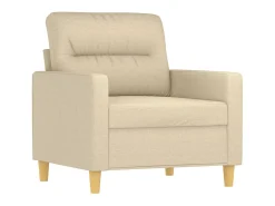 Sillón con taburete tela crema 60 cm ES327129