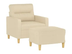 Sillón con taburete tela crema 60 cm ES327129
