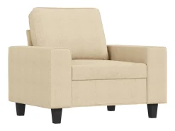 Sillón con taburete tela crema 60 cm