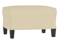 Sillón con taburete tela crema 60 cm