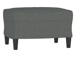 Sillón con taburete tela gris oscuro 60 cm