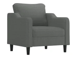 Sillón con taburete tela gris oscuro 60 cm