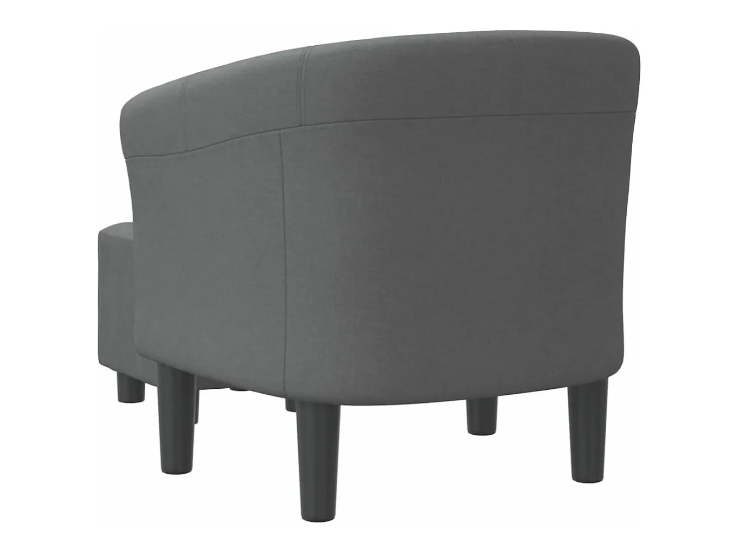 Sillón con taburete tela gris oscuro