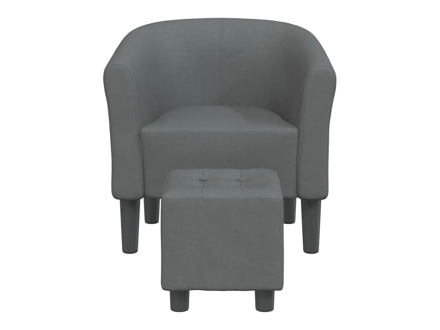 Sillón con taburete tela gris oscuro