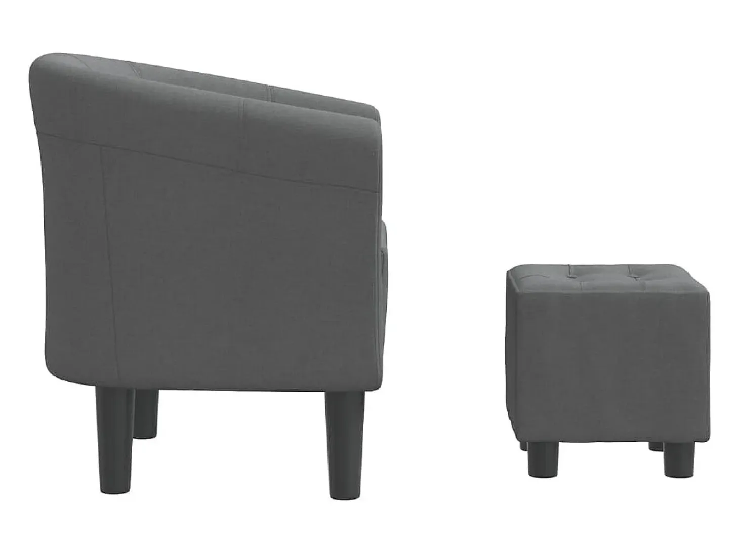 Sillón con taburete tela gris oscuro