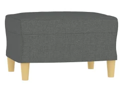 Sillón con taburete tela gris oscuro 60 cm