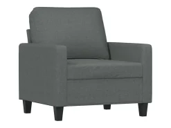 Sillón con taburete tela gris oscuro 60 cm