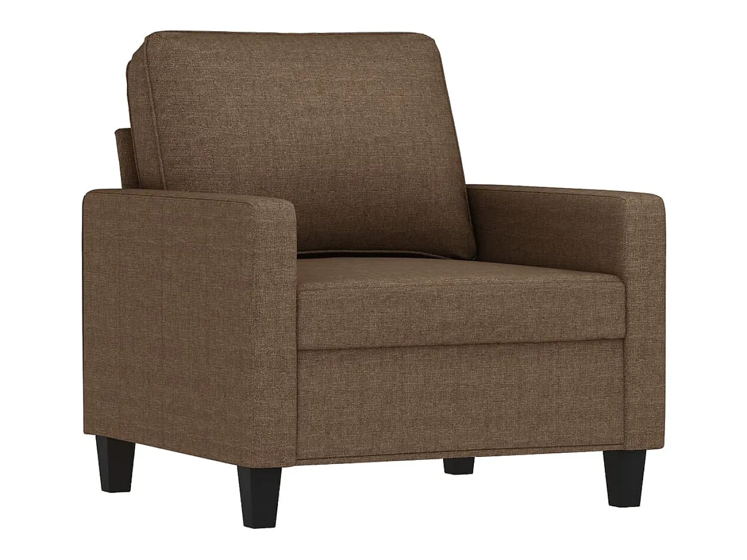 Sillón con taburete tela marrón 60 cm