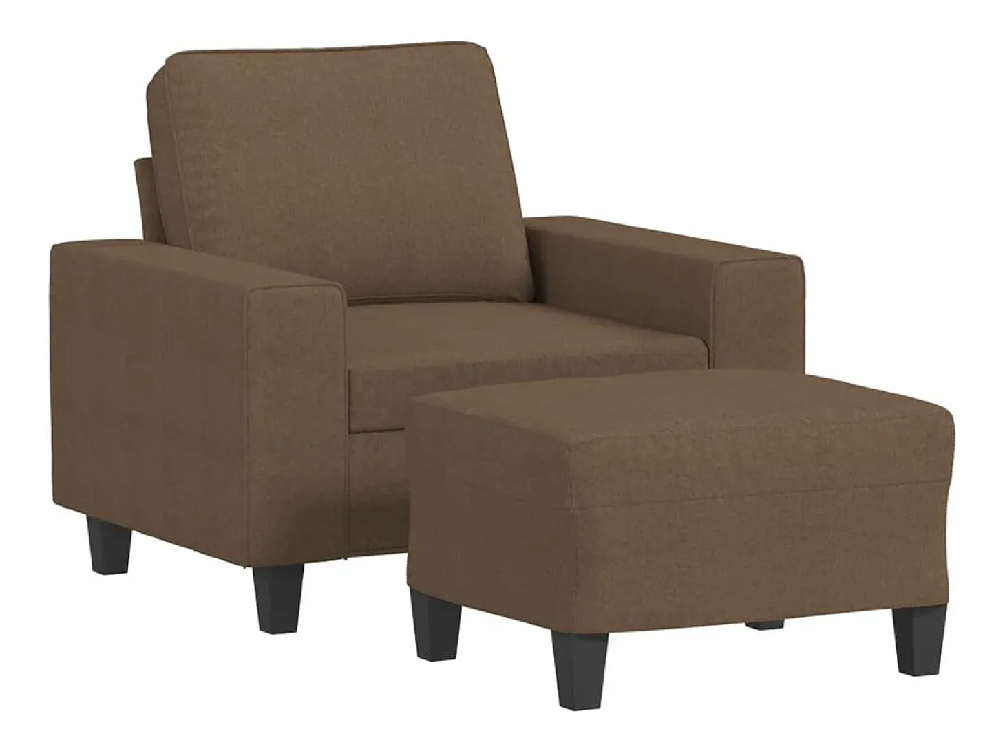 Sillón con taburete tela marrón 60 cm