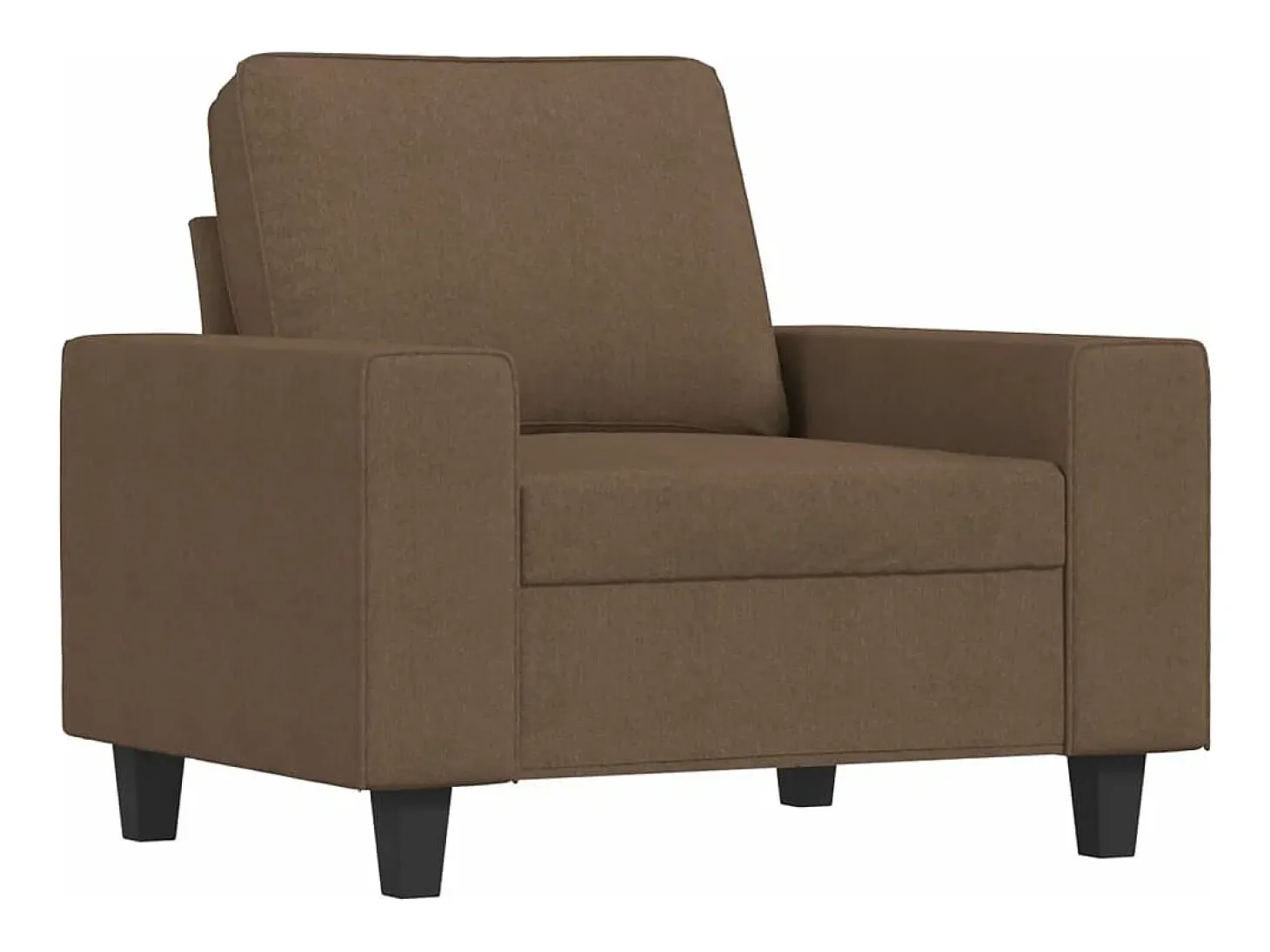 Sillón con taburete tela marrón 60 cm