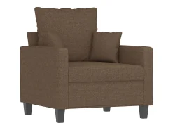 Sillón con taburete tela marrón 60 cm