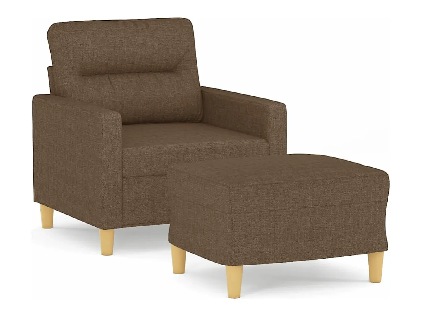 Sillón con taburete tela marrón 60 cm