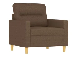 Sillón con taburete tela marrón 60 cm