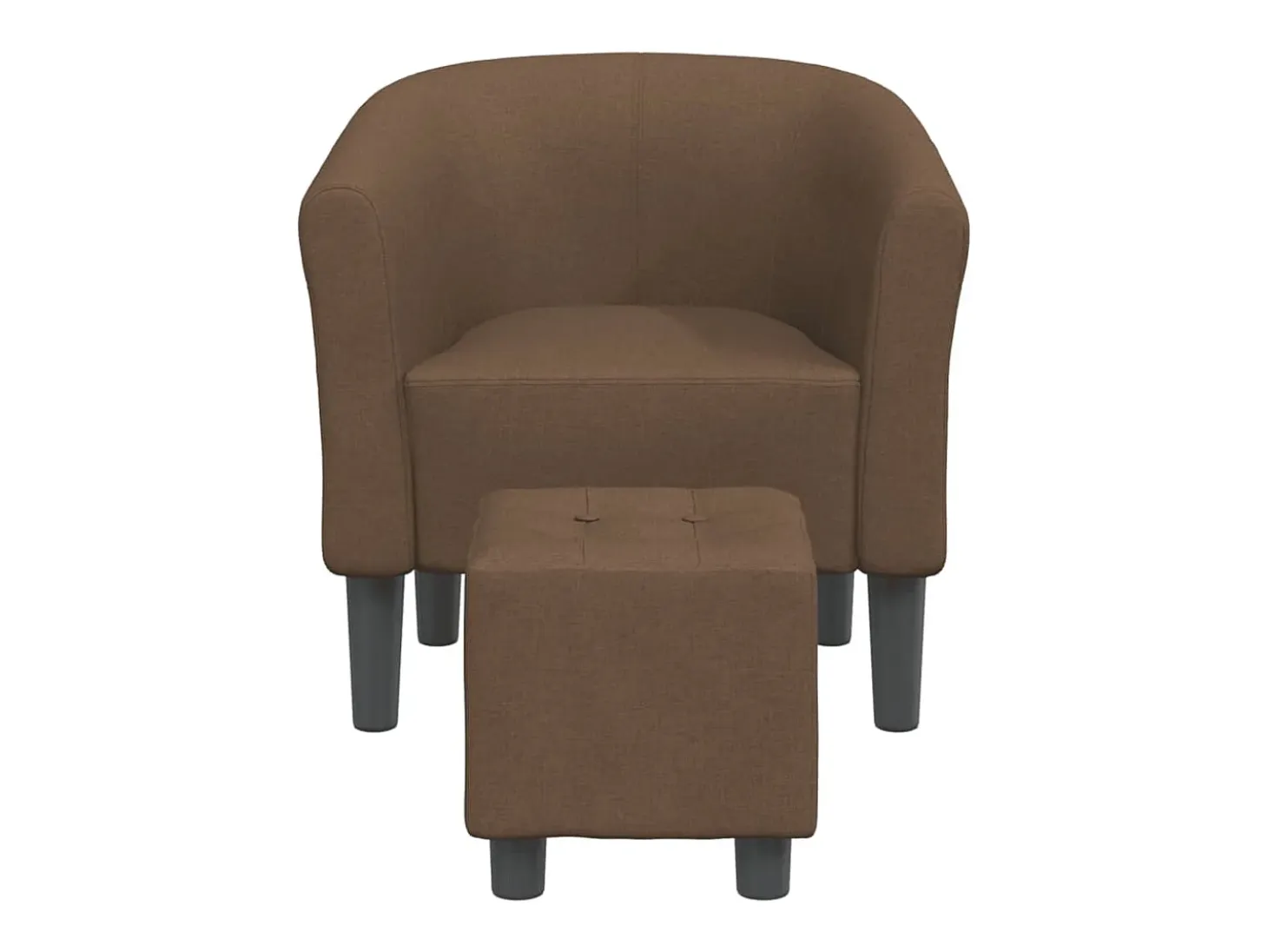 Sillón con taburete tela marrón