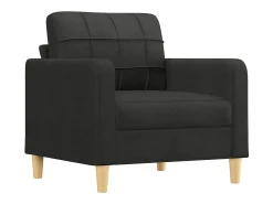 Sillón con taburete tela negro 60 cm