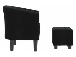 Sillón con taburete tela negra