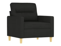 Sillón con taburete tela negro 60 cm