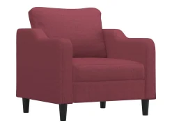 Sillón con taburete tela rojo tinto 60 cm