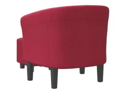 Sillón con taburete tela rojo tinto
