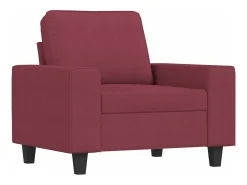 Sillón con taburete tela rojo tinto 60 cm