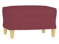 Sillón con taburete tela rojo tinto 60 cm