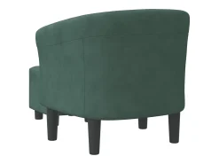 Sillón con taburete terciopelo verde oscuro