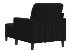 Sillón con taburete terciopelo negro 60 cm