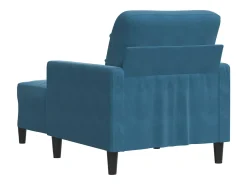 Sillón con taburete terciopelo azul 60 cm