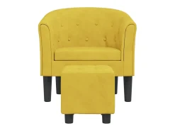 Sillón con taburete terciopelo amarillo ES39028