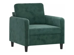 Sillón con taburete terciopelo verde oscuro 60 cm
