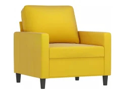 Sillón con taburete terciopelo amarillo 60 cm