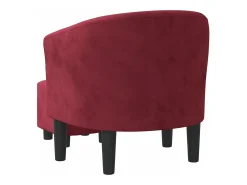 Sillón con taburete terciopelo rojo tinto
