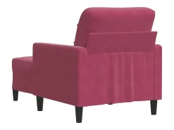 Sillón con taburete terciopelo rojo tinto 60 cm