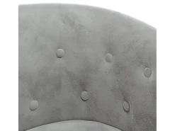Sillón con taburete terciopelo gris claro