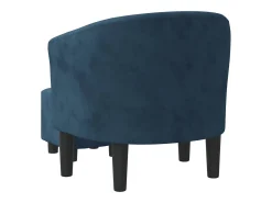 Sillón con taburete terciopelo azul oscuro