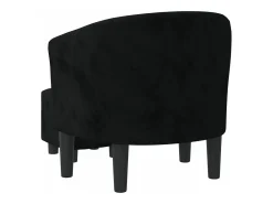 Sillón con taburete terciopelo negro