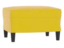 Sillón con taburete terciopelo amarillo 60 cm ES811740