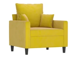 Sillón con taburete terciopelo amarillo 60 cm ES811740