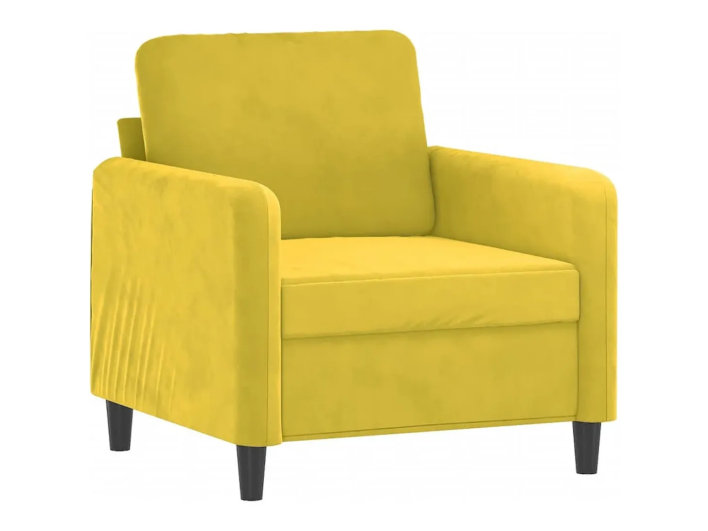Sillón con taburete terciopelo amarillo 60 cm