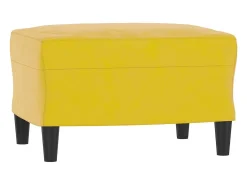 Sillón con taburete terciopelo amarillo 60 cm