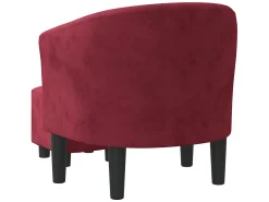 Sillón con taburete terciopelo rojo tinto ES15486