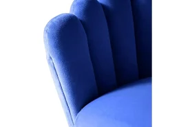 Sillón concha butaca diseño moderno terciopelo patas doradas Calicis - Azul Marino