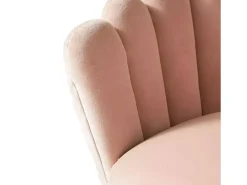 Sillón concha butaca diseño moderno terciopelo patas doradas Calicis - Rosa
